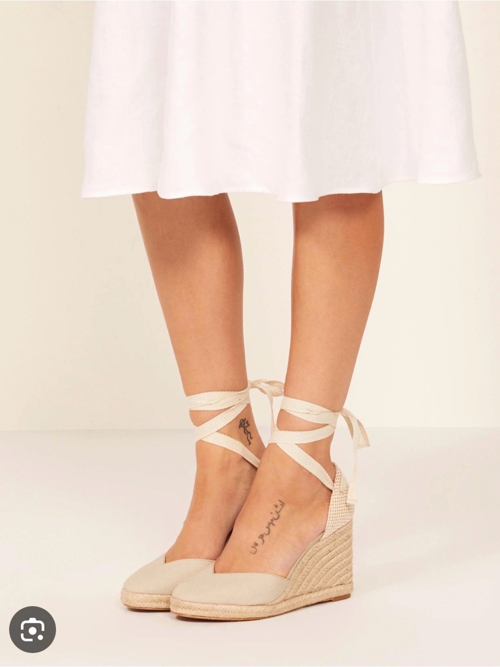Reformation Cream Camille Espadrille Size 7